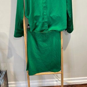 Vintage J.Crew Satin Green Skirt | Size: Medium